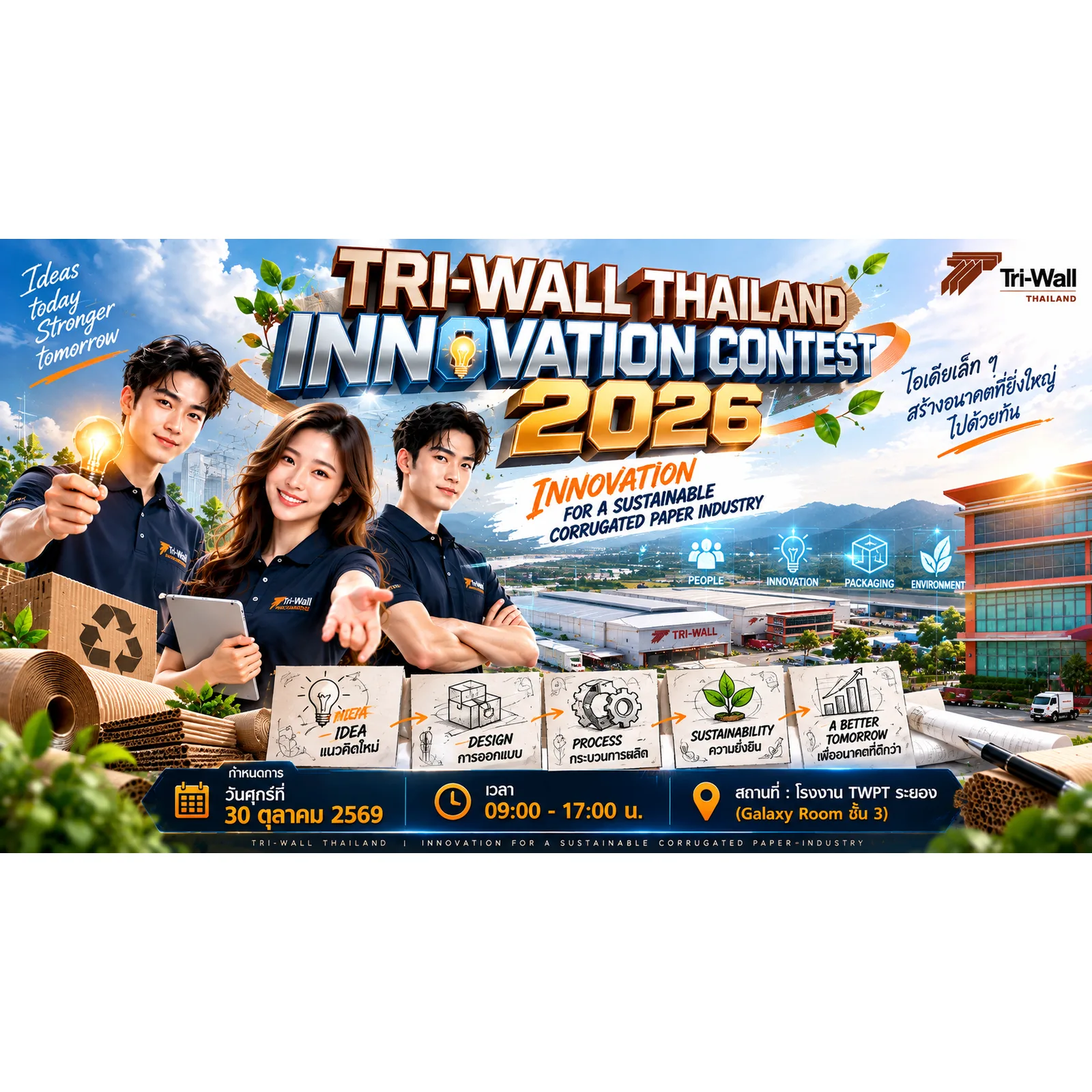 ประกาศกำหนดการแข่งขัน TRI-WALL THAILAND INNOVATION CONTEST 2026